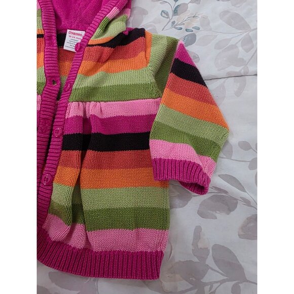 Vtg Girls Gymboree Sweater Size 18-24 Months All About Buttons Hood Cardigan - Picture 5 of 6